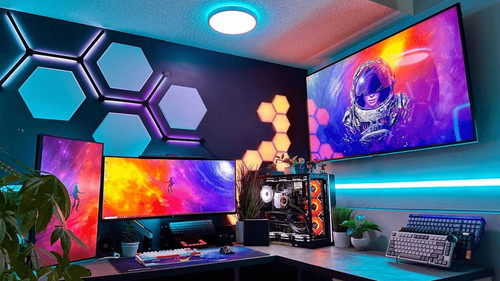 Computer gaming setup - computer,